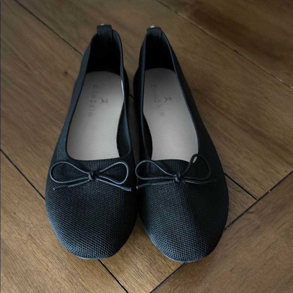 Black Flats with Bow by [Danskin]